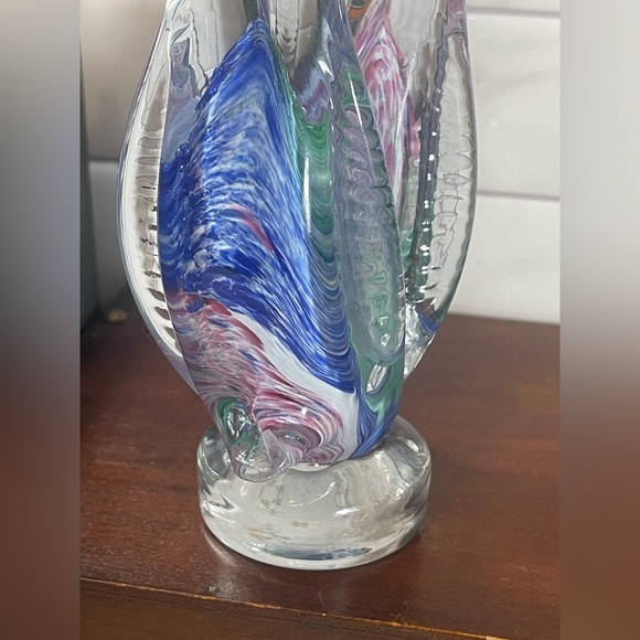 Vintage Murano Multi Coloured Glass Handblown Pair of Love Penguins Italy Marked - Picture 12 of 12